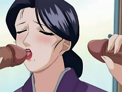 Two Cocks In Turns Fuck Sexy Mouth Of Sultry Anime Gal